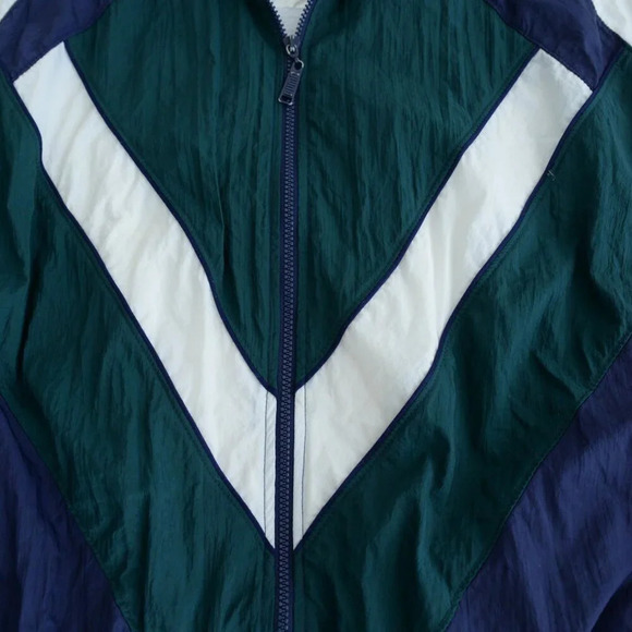 Vintage 90'S Puma Navy & Green Windbreaker  Running Jacket Size Large - Picture 8 of 11